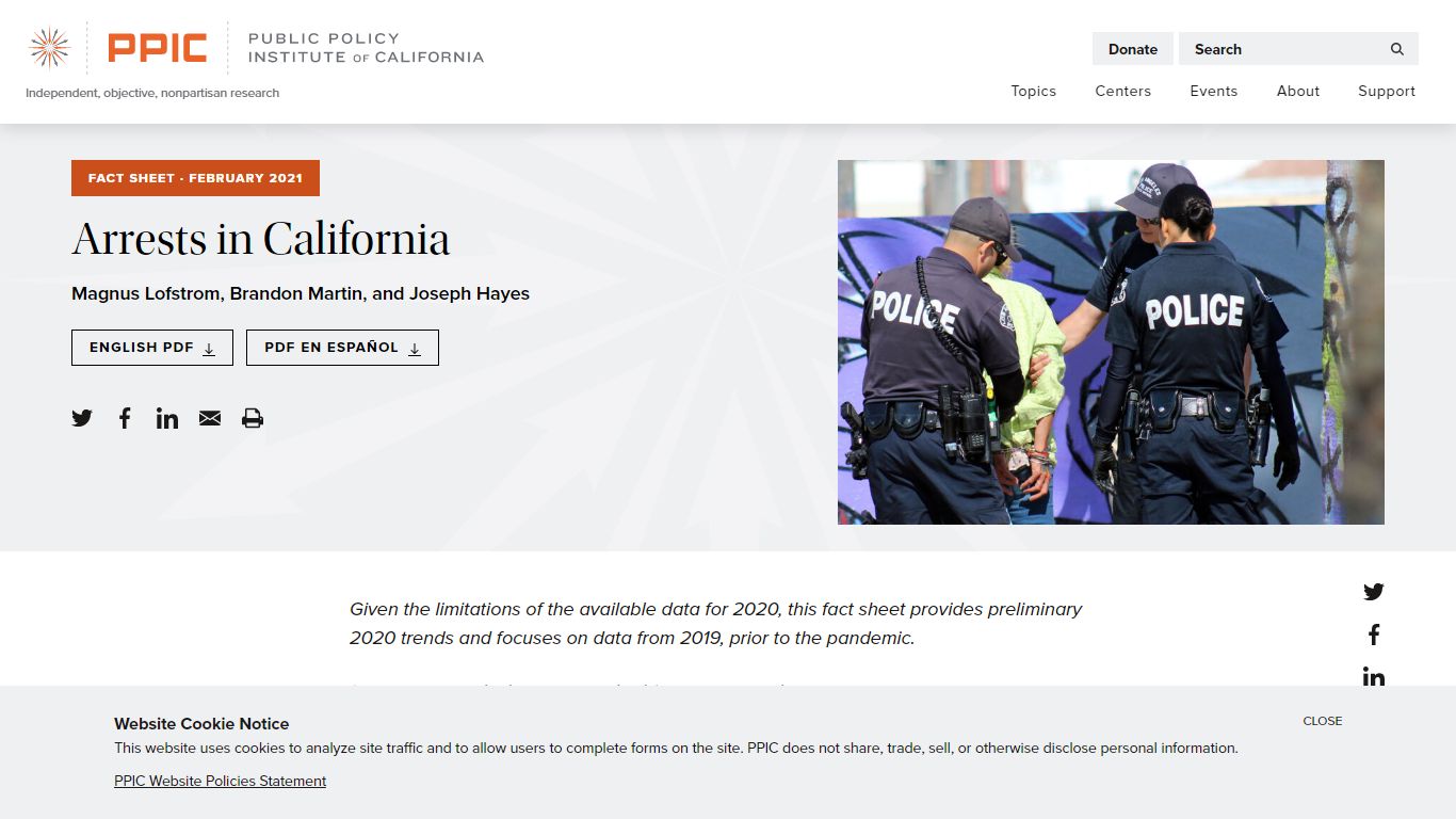 Arrests in California - Public Policy Institute of California